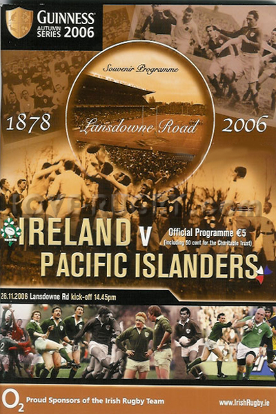 2006 Ireland v Pacific Islanders  Rugby Programme